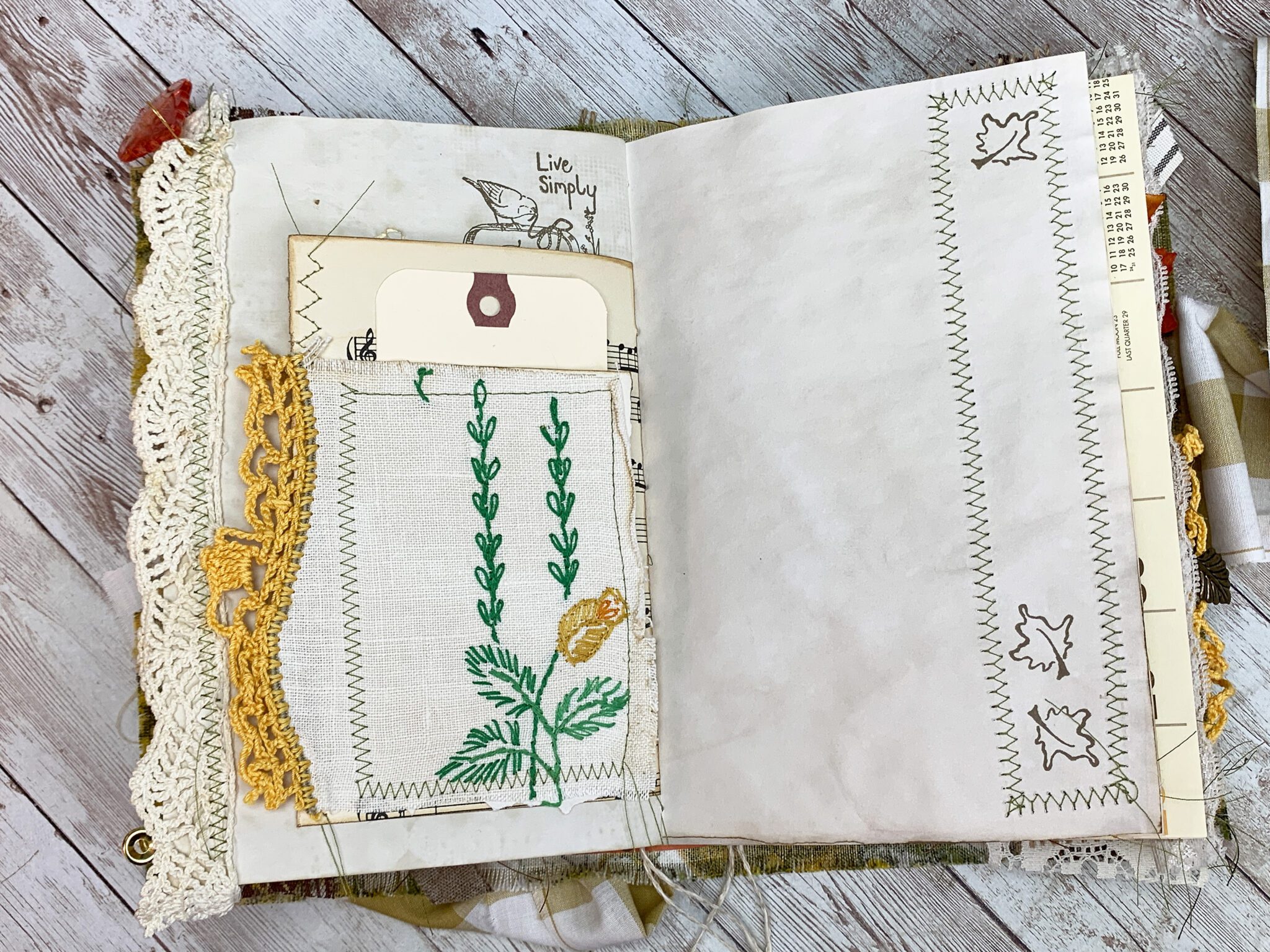 Autumn junk journal for sale Botanical junk book Thick large