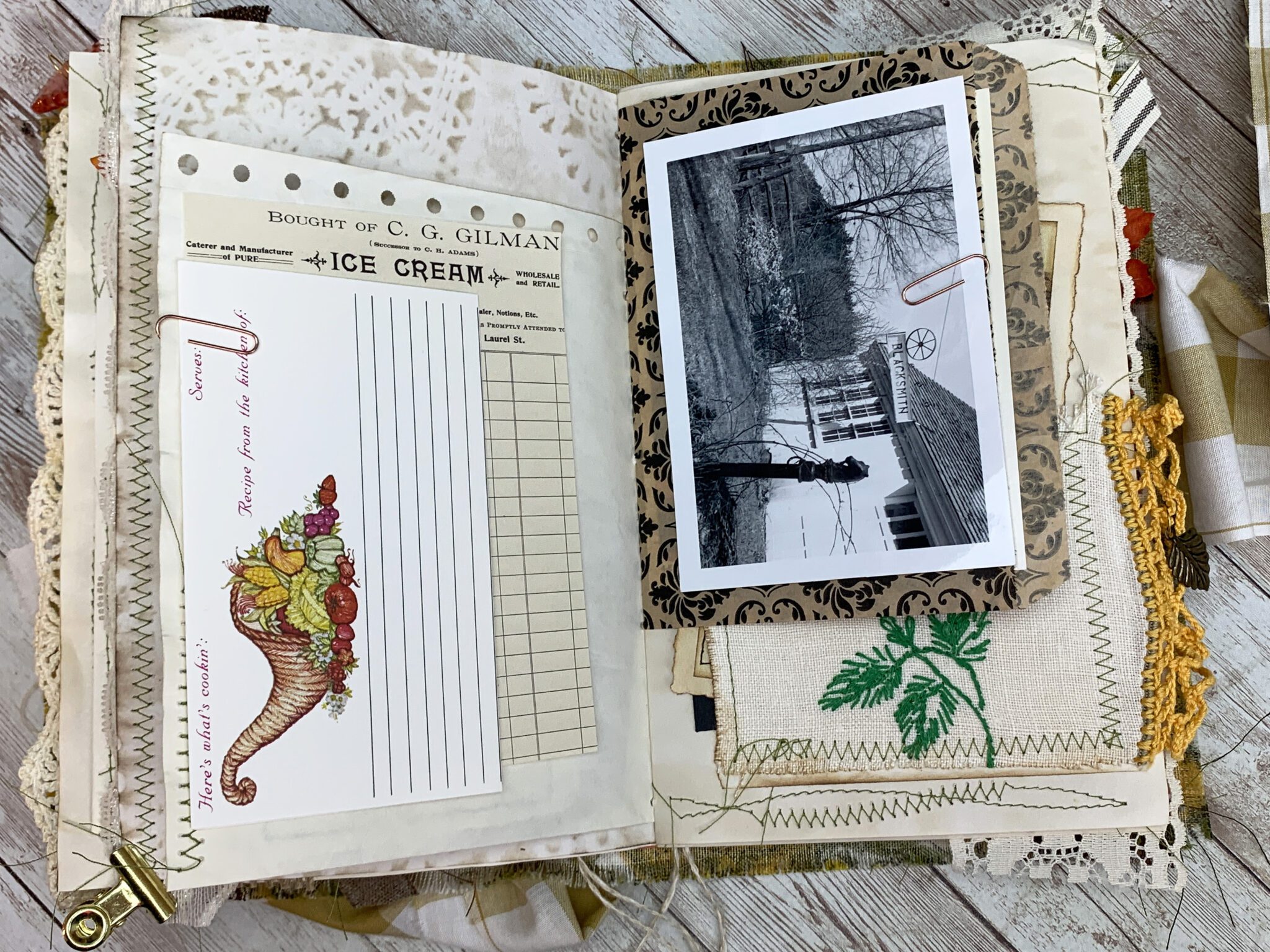 Autumn junk journal for sale Botanical junk book Thick large