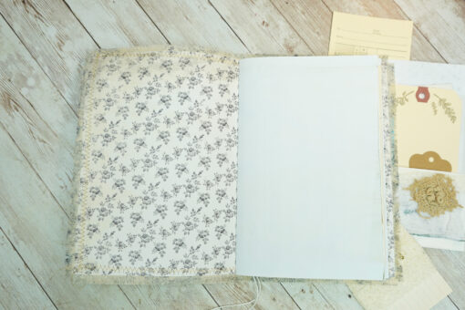Blank Handmade Fabric Journal - Soft Blue - Image 3