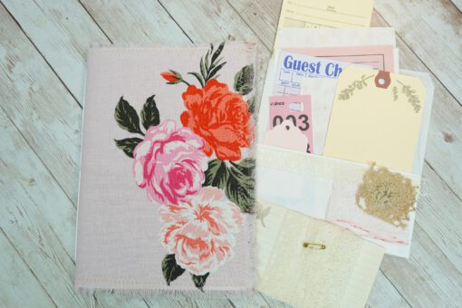 Blank Handmade Fabric Journal - Pale Pink - J3