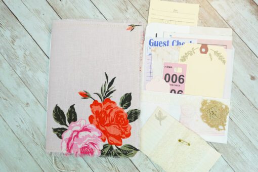 Blank Handmade Fabric Journal - Pale Pink - J6