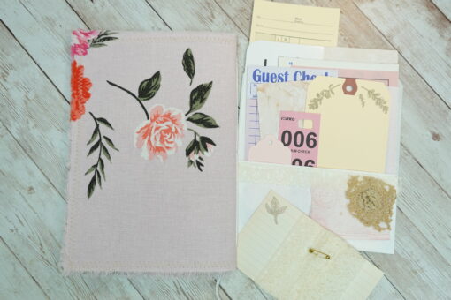 Blank Handmade Fabric Journal - Pale Pink - J6 - Image 3
