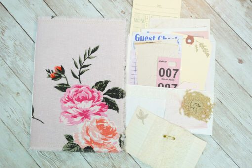Blank Handmade Fabric Journal - Pale Pink - J7