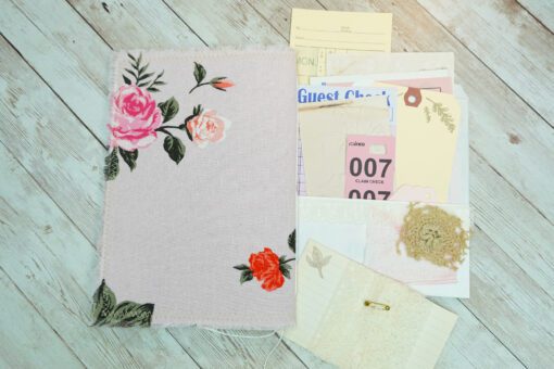 Blank Handmade Fabric Journal - Pale Pink - J7 - Image 2