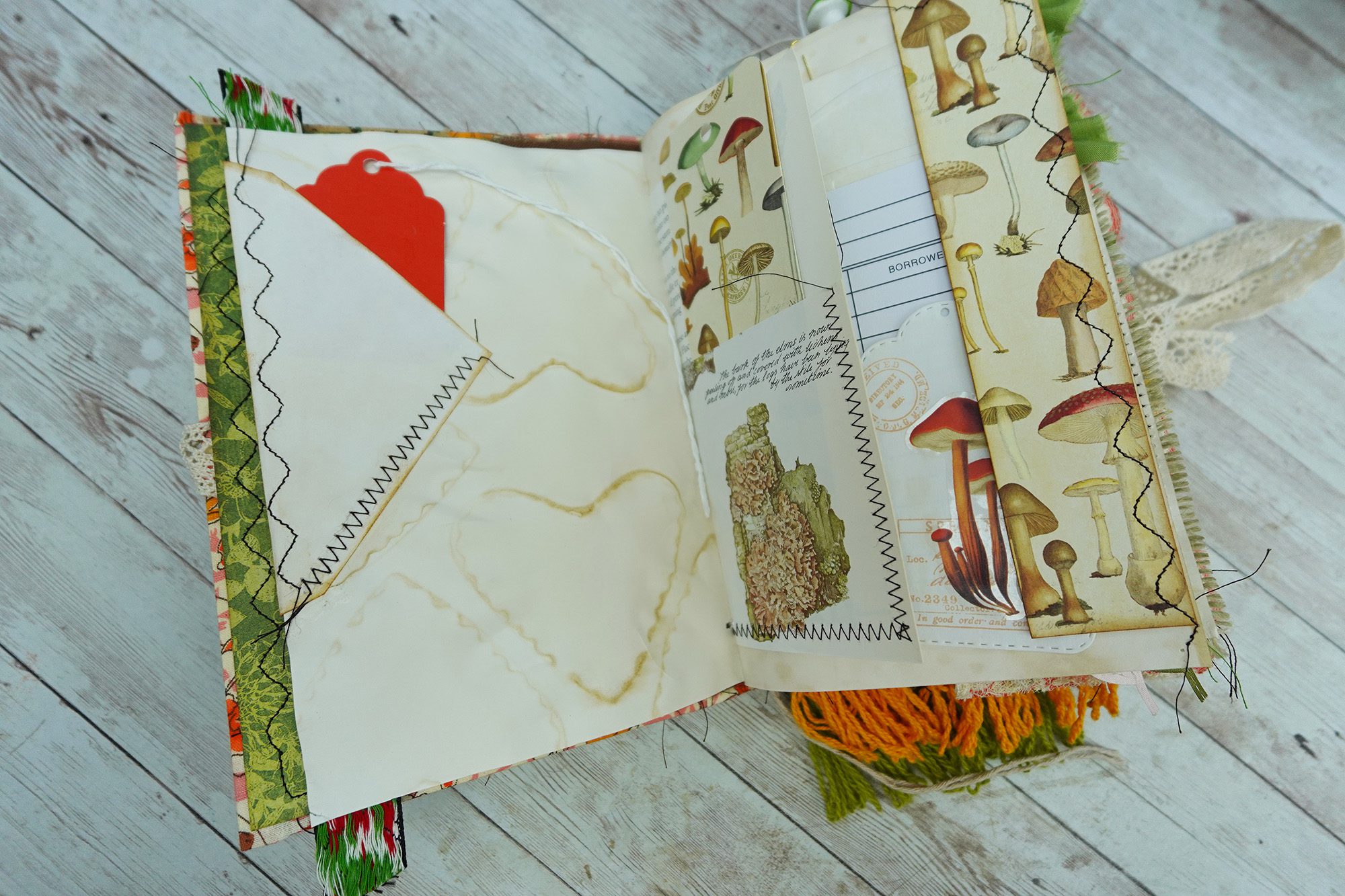 Fully Decorated Vintage Mushroom Junk Journal #1 - Image 6