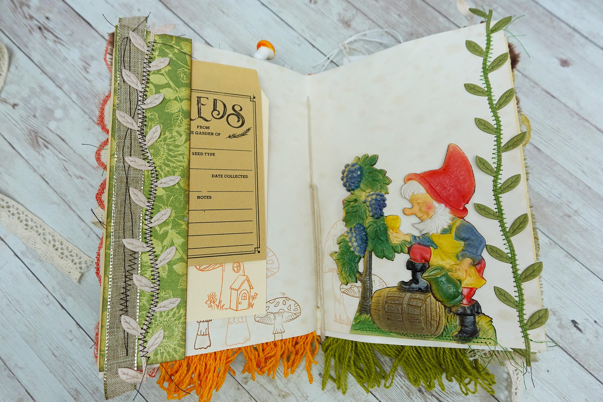 Fully Decorated Vintage Mushroom Junk Journal #1 - Image 12