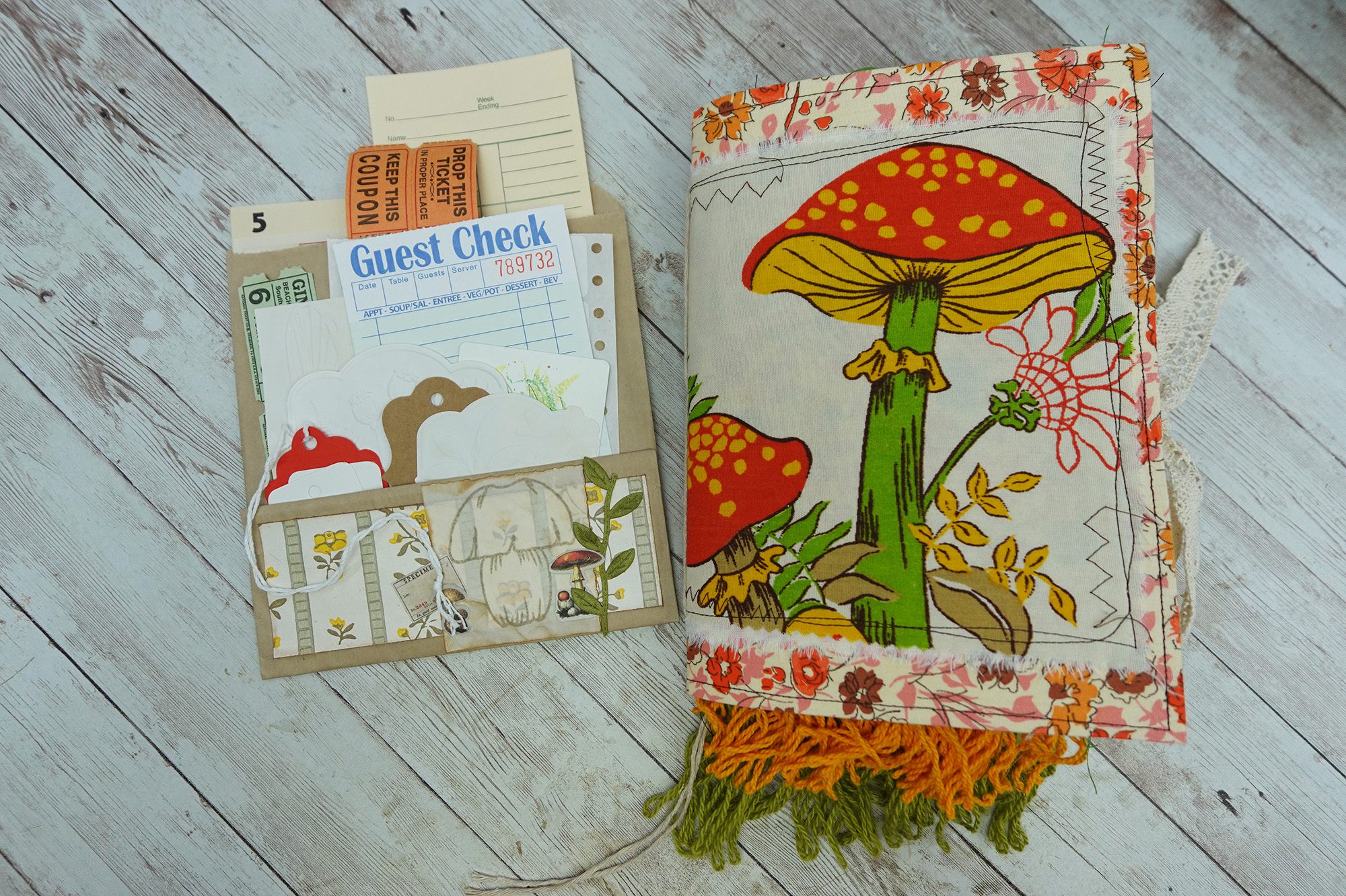 Fully Decorated Vintage Mushroom Junk Journal #2