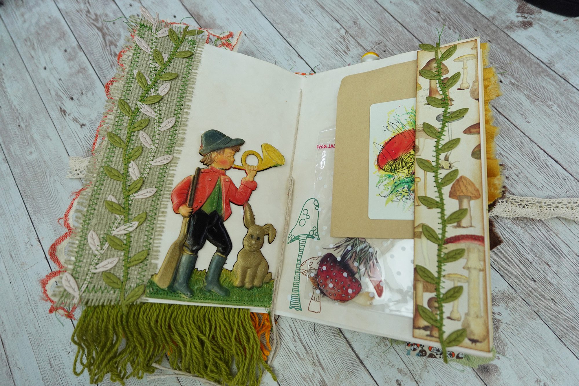 Fully Decorated Vintage Mushroom Junk Journal #2 - Image 9