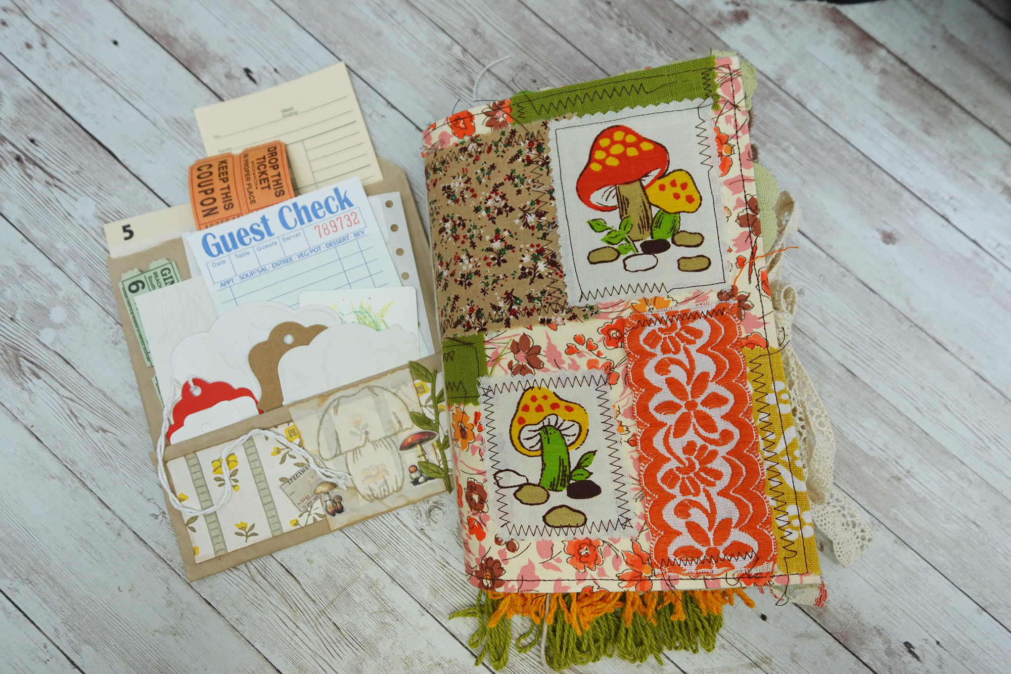 Fully Decorated Vintage Mushroom Junk Journal #3