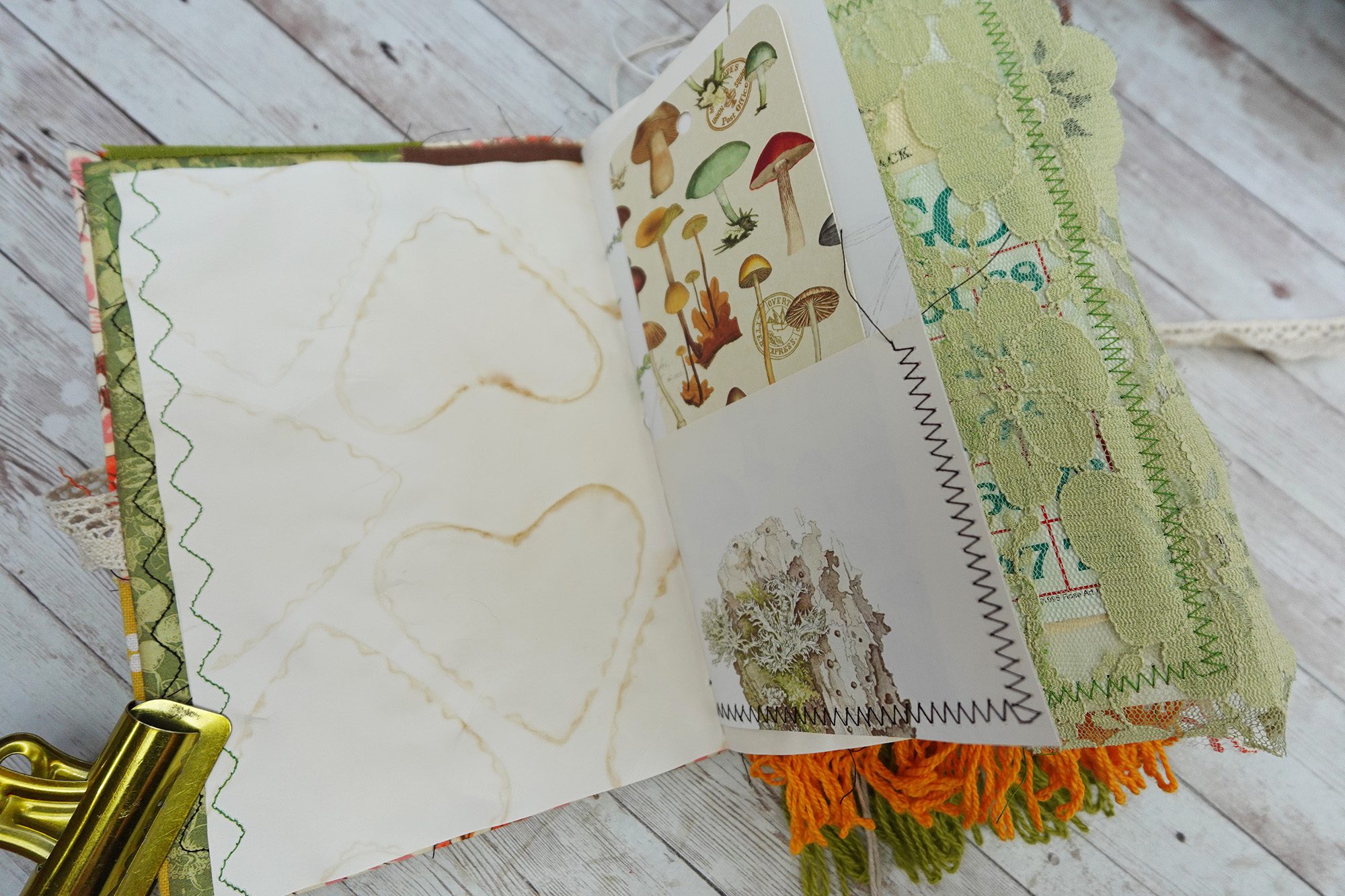 Fully Decorated Vintage Mushroom Junk Journal #3 - Image 6