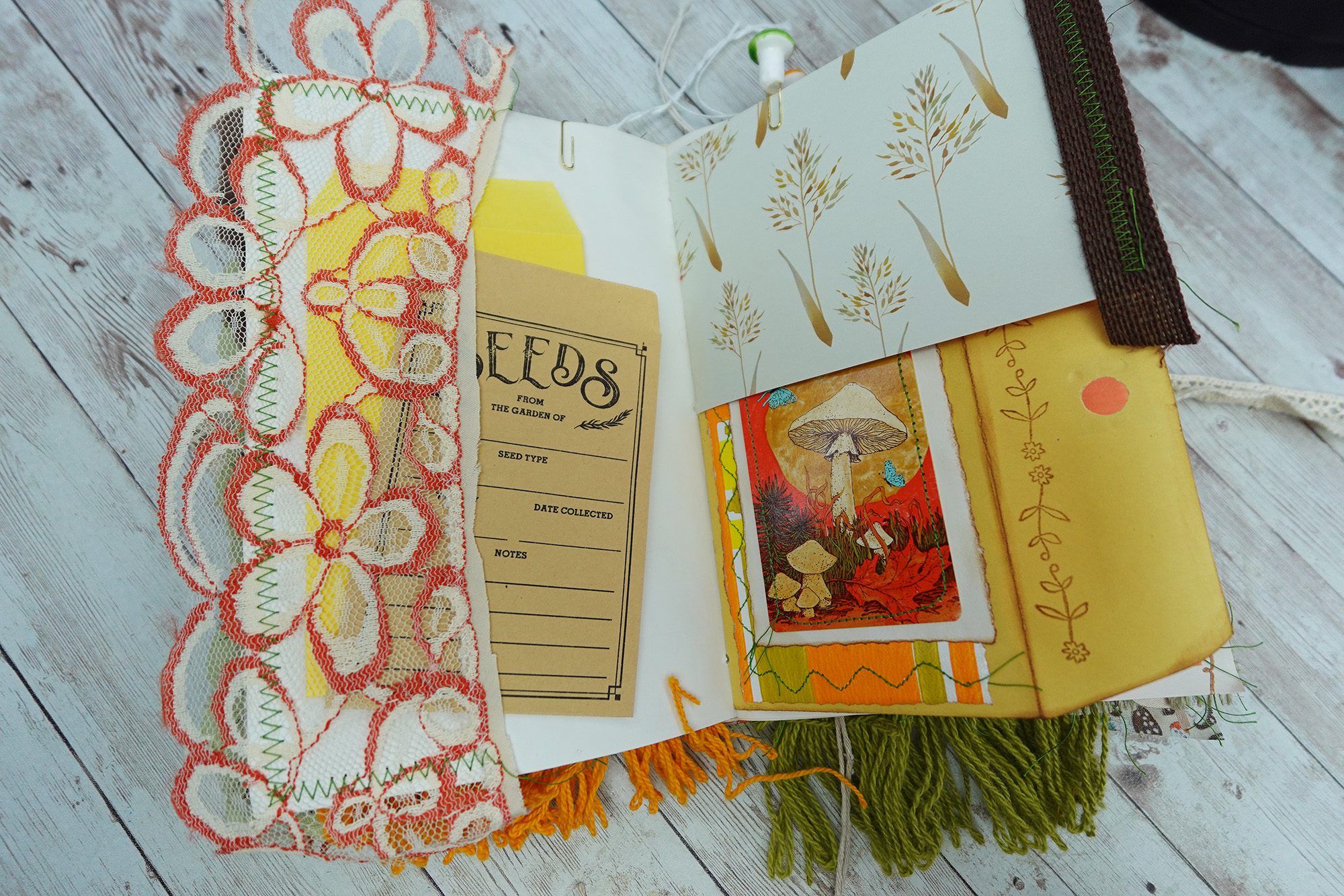 Fully Decorated Vintage Mushroom Junk Journal #3 - Image 9