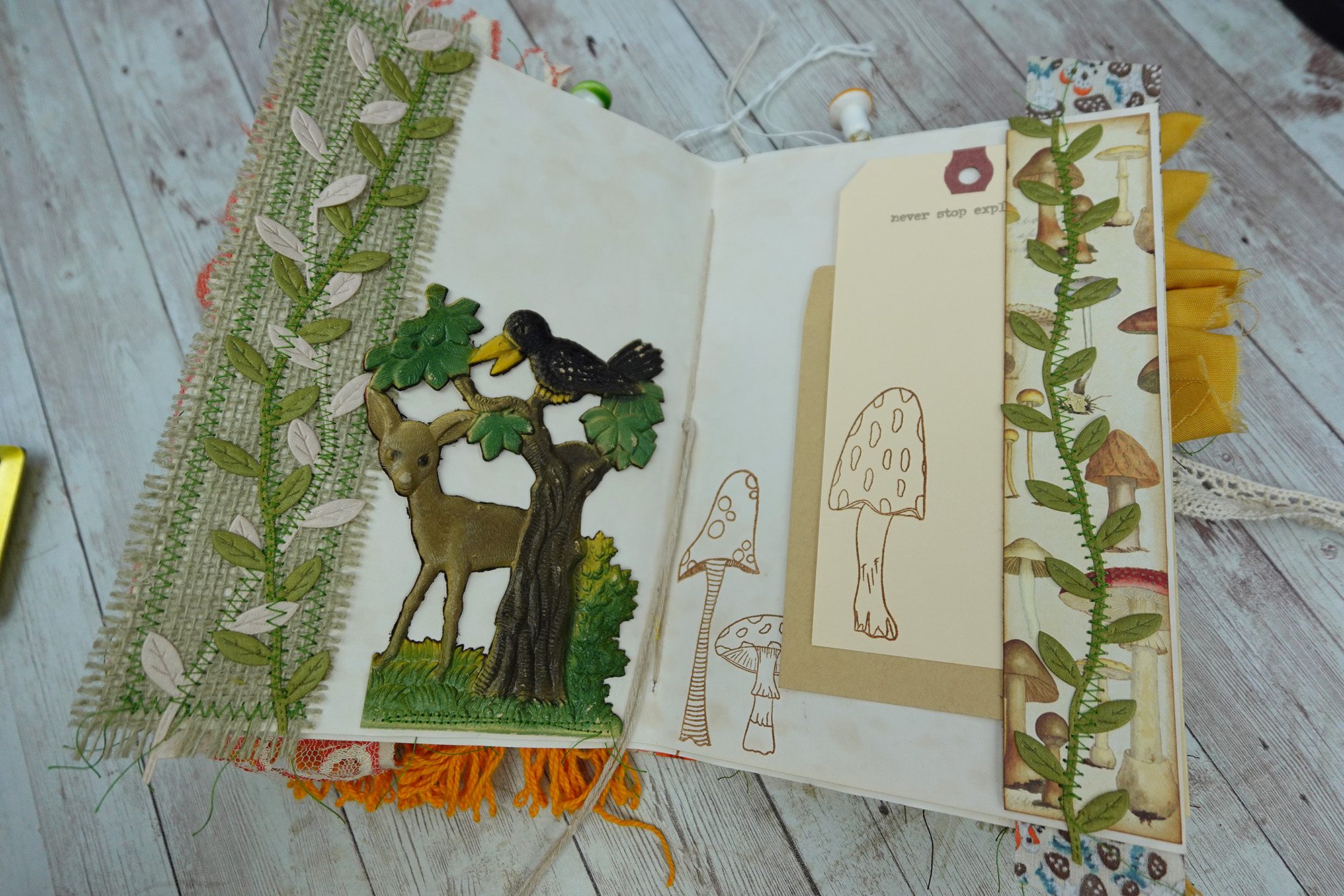 Fully Decorated Vintage Mushroom Junk Journal #3 - Image 11