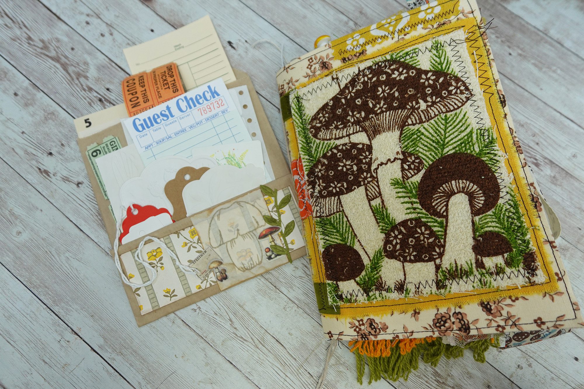 Fully Decorated Vintage Mushroom Junk Journal #4