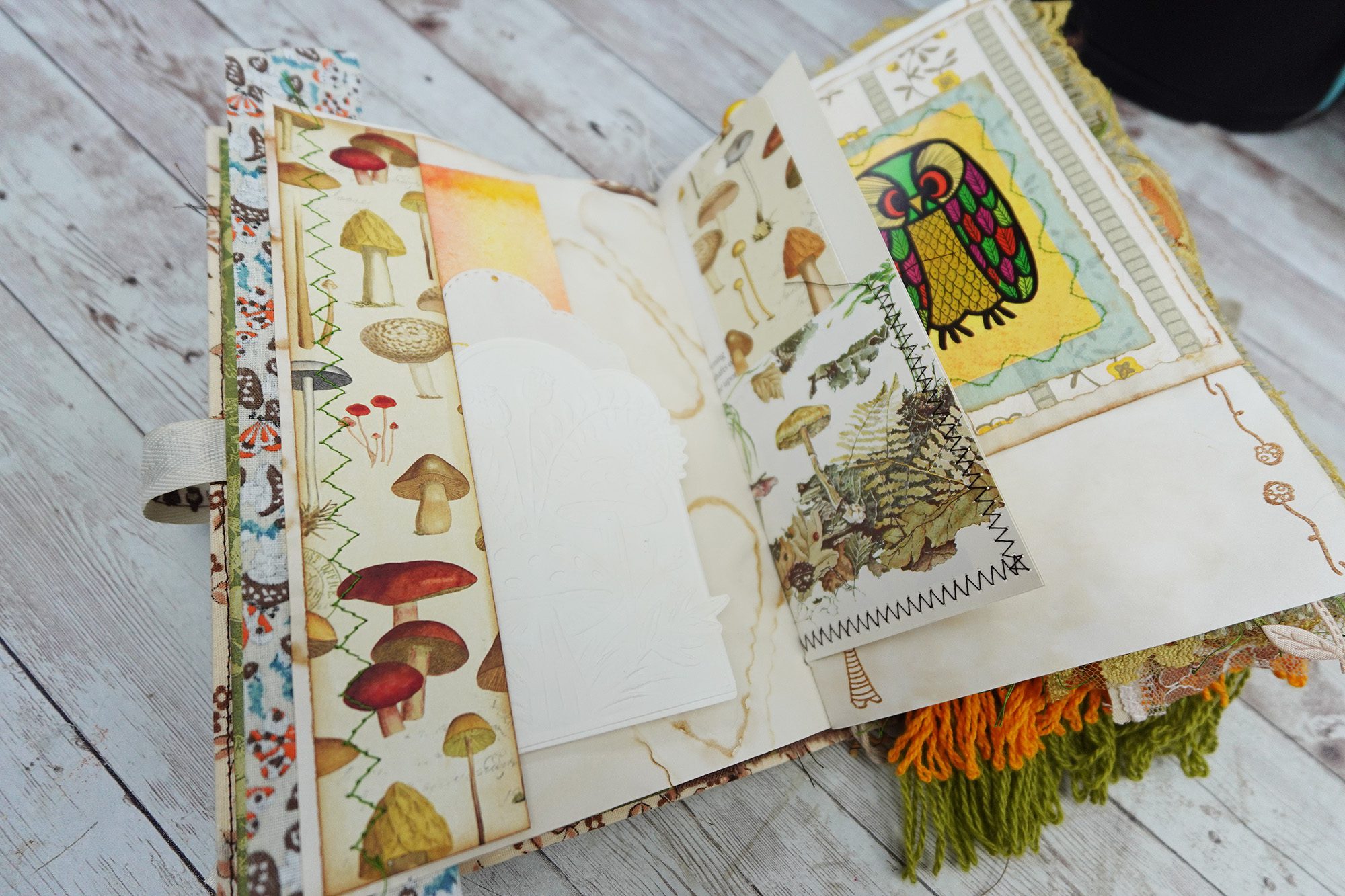 Fully Decorated Vintage Mushroom Junk Journal #4 - Image 7