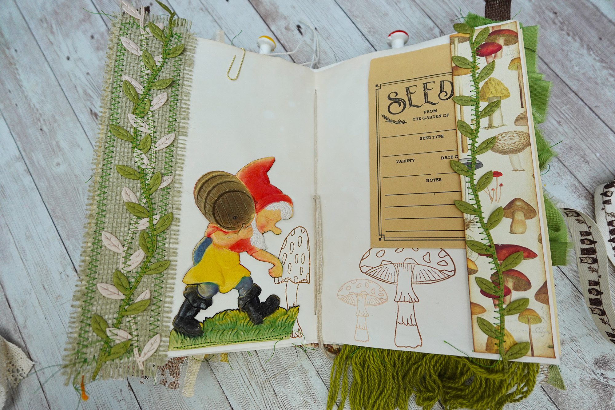 Fully Decorated Vintage Mushroom Junk Journal #4 - Image 11