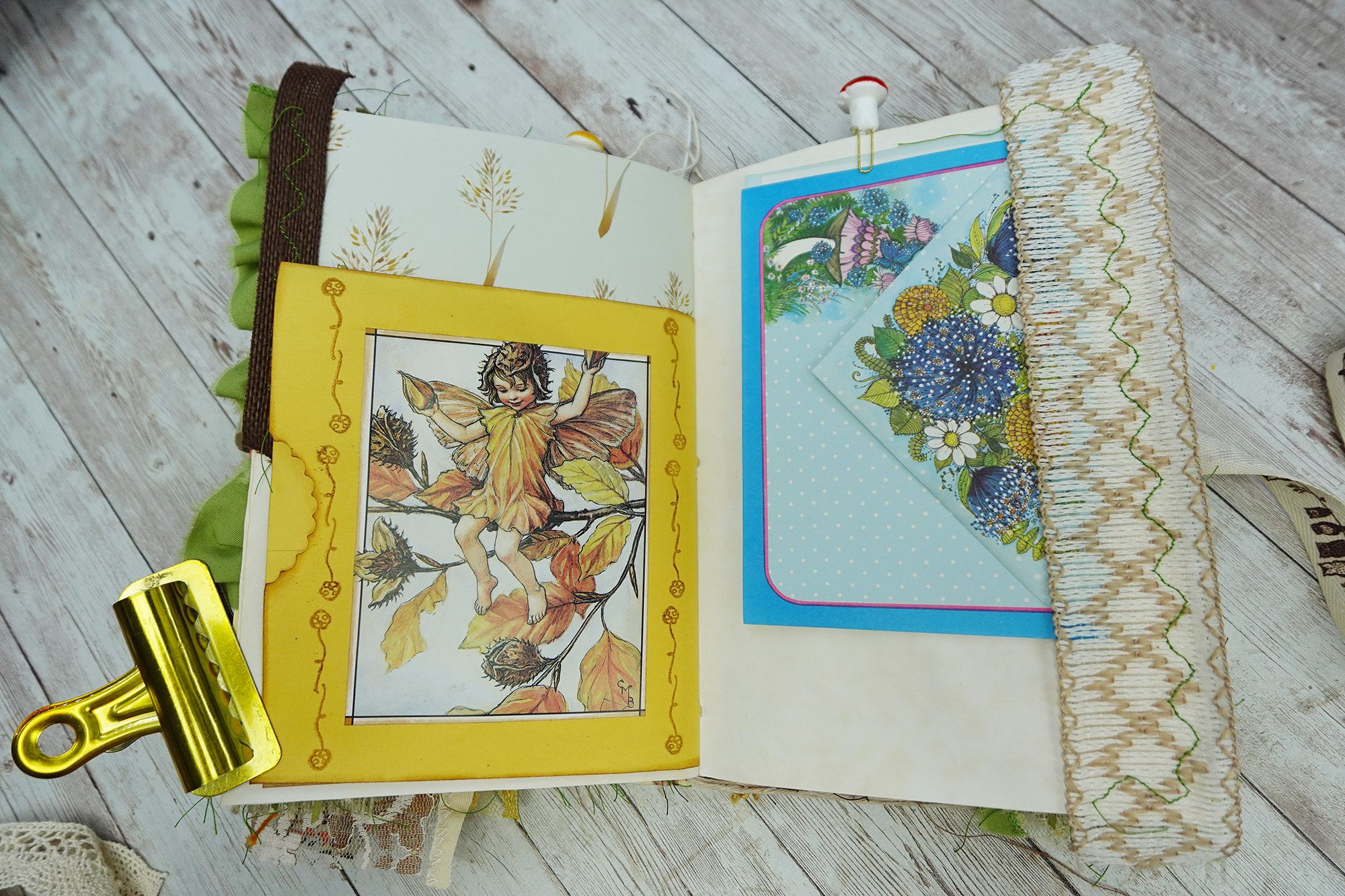 Fully Decorated Vintage Mushroom Junk Journal #4 - Image 12