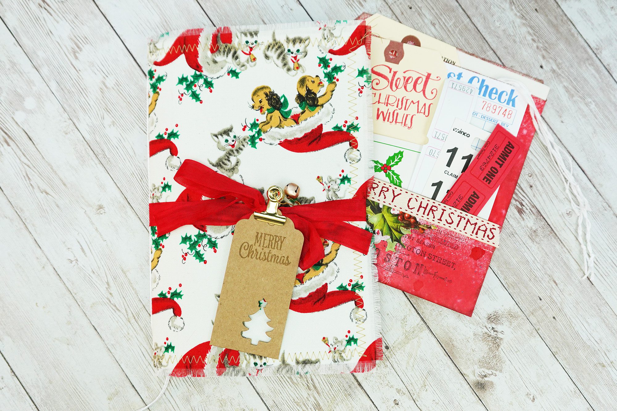 Puppy and Kitty Christmas Blank Journal - Journal B