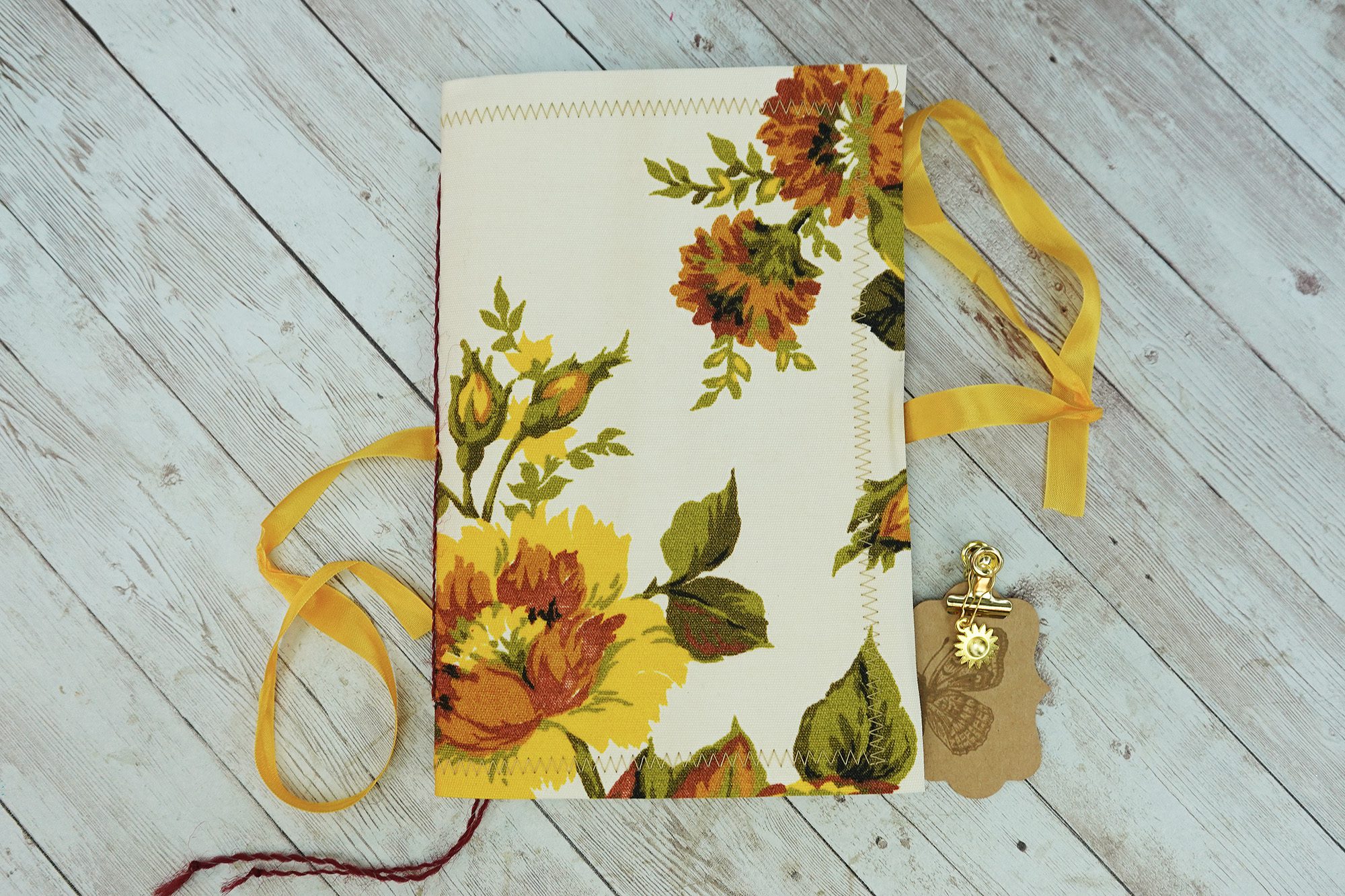 Vintage Yellow and Brown Blank Journal - Image 4