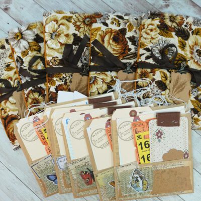 Vintage Brown Floral Blank Journal