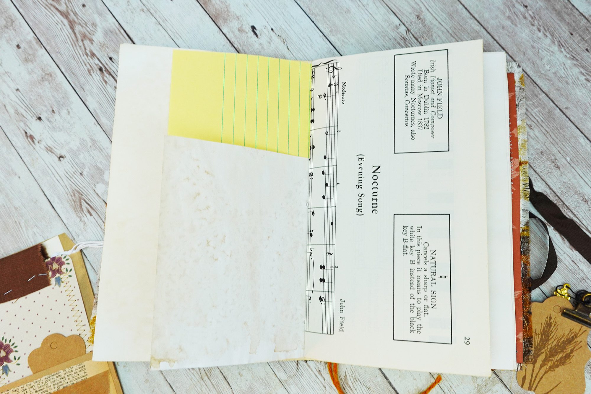 Vintage Small Brown Floral Blank Journal - 8.5x6 Size - Image 4