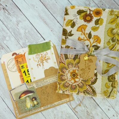 Vintage Green Floral Blank Journal