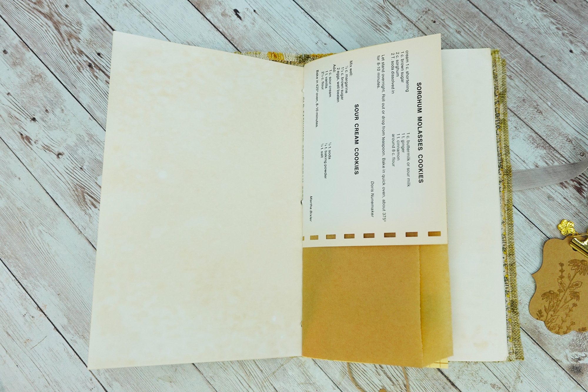 Vintage Green Floral Blank Journal - Image 4