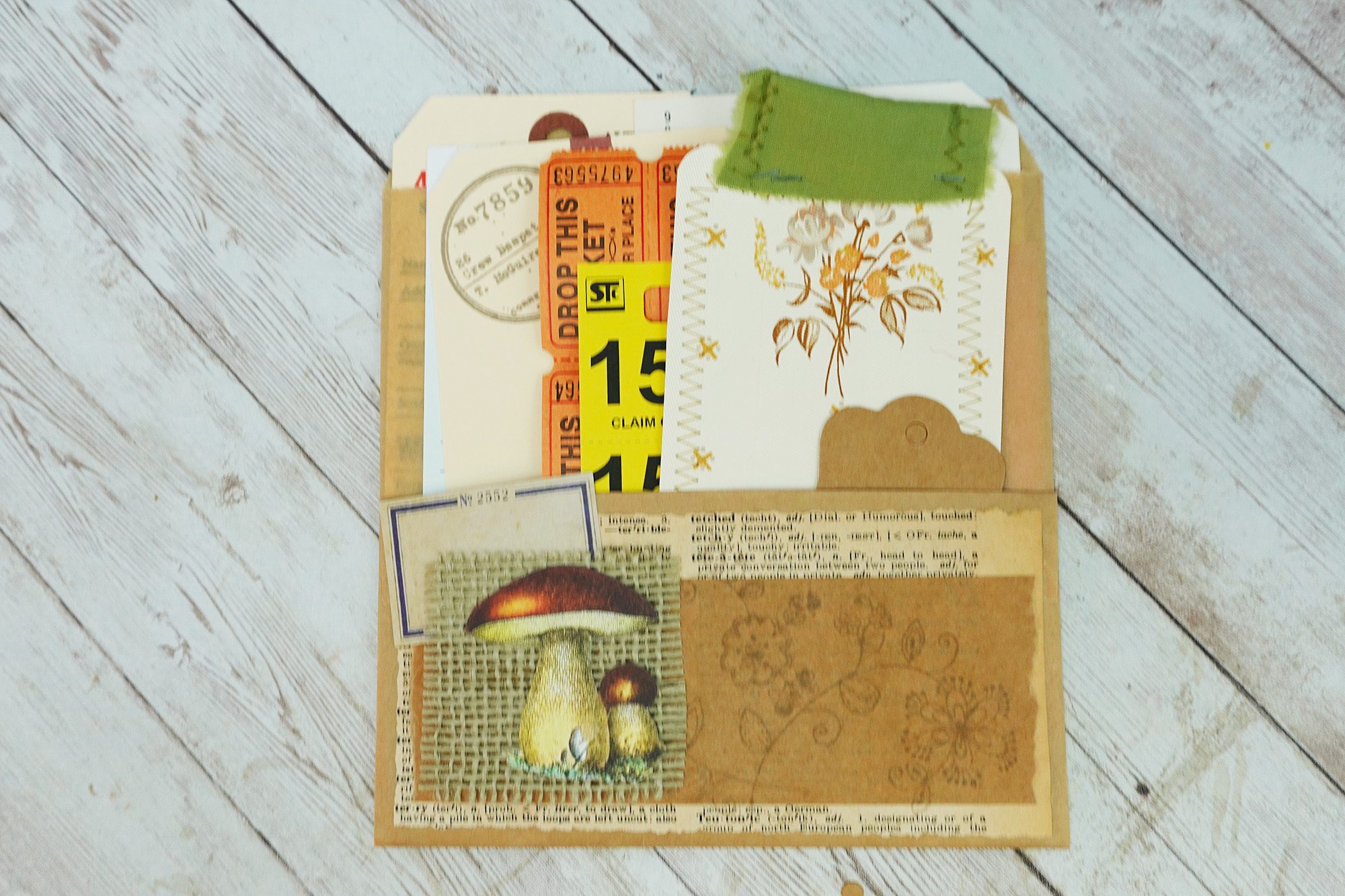 Vintage Green Floral Blank Journal - Image 6