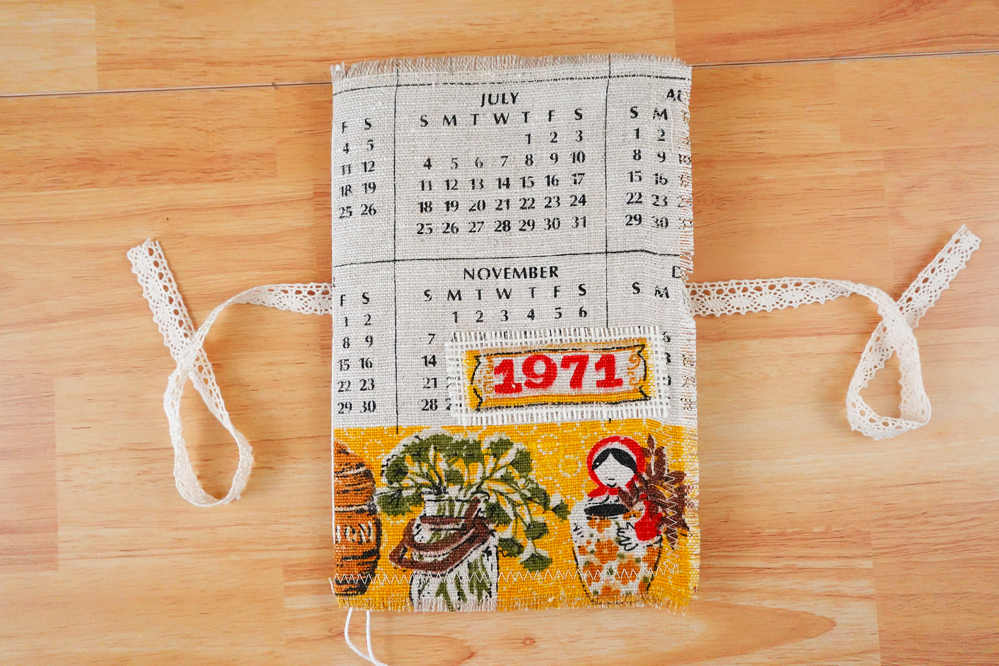 Vintage Kitchen Calendar Blank Journal - 1971